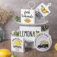thumbnail image 1 of Set of 5 Fresh Lemonade Wooden Tiered Tray Decor Lemon Rustic Farmhouse Lemon Theme Signs Summer Tier Tray Decor Lemon Drops Handmade Home Kitchen Signs Favor, 1 of 7