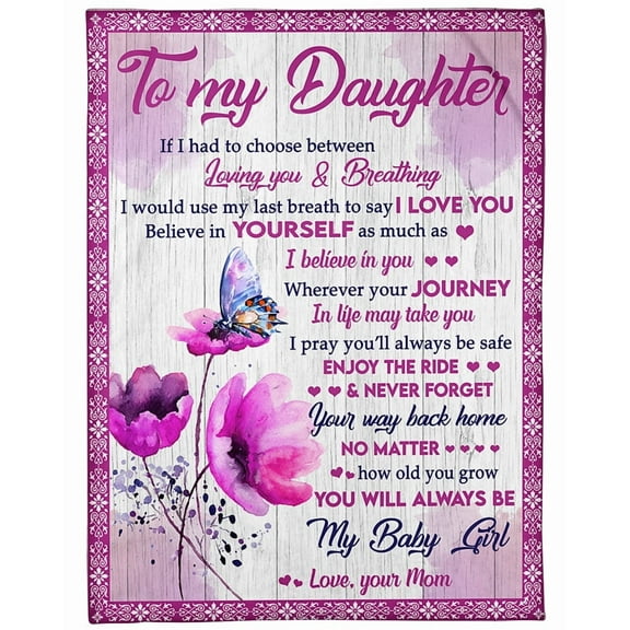 To My Daughter Enjoy The Ride & Never Forget Your Way Back Home Pink Blanket Daughter From Mom Home Decor, 30x40in Fleece Blanket