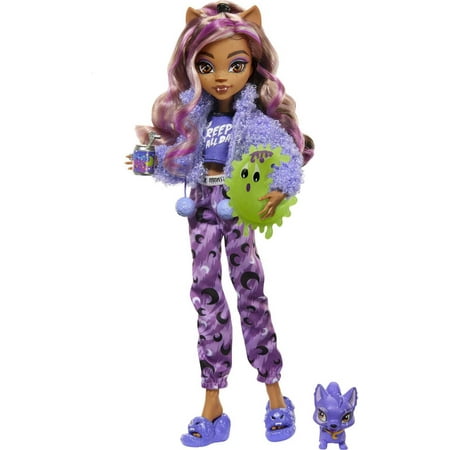 Monster High Clawdeen Wolf Fashion Doll and Accessories, Creepover Party Set with Pet