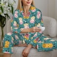 thumbnail image 6 of Lsque Colorful Cow Pattern Long Sleeve Pajama Set for Women - Soft 2-Piece Sleepwear and Loungewear Set with Pockets, Comfy Nightwear-Medium, 6 of 7