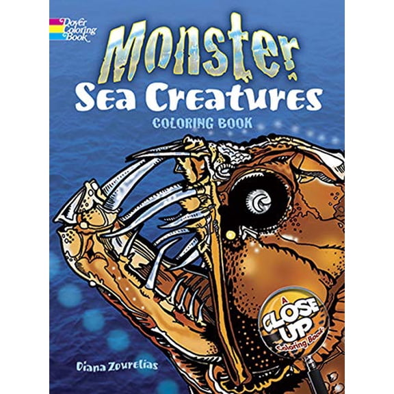 Pre-Owned Dover Sea Life Coloring Books: Monster Sea Creatures : A Close-Up Coloring Book (Paperback)