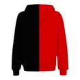 thumbnail image 5 of Uootdi Women's Two Tone Hoodie Jacket Zip Up Contrast Color Casual Oversized Sweatshirt Trendy Fall Fashion Outerwear Red Women Tops, 5 of 5
