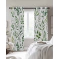 thumbnail image 3 of Eucalyptus Leaves Blackout Curtains, Light Blocking Print Window Curtains, Sage Green Watercolor Farmhouse Thermal Insulated Window Drapes for Living Room Kitchen Cafe 2 Panels, 55"W x 39"L, 3 of 9