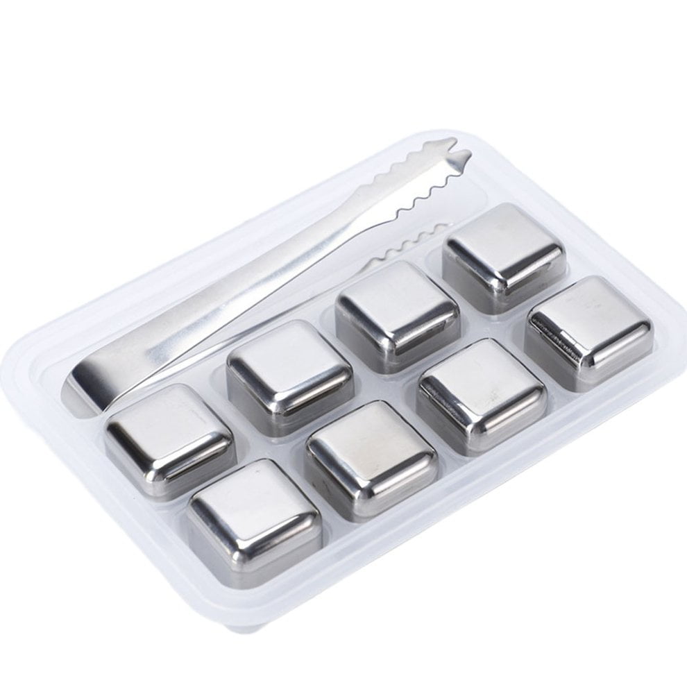 NEW Stone Ice Cubes Stainless Steel Ice Cubes Reusable Chilling Frozen