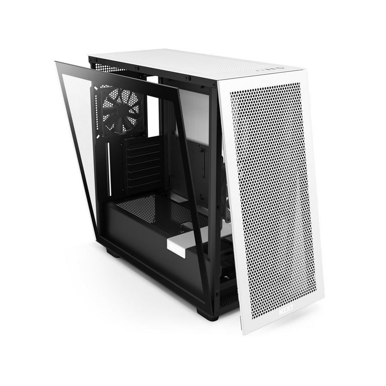 NZXT H7 Flow White & Black - Mid-Tower Airflow PC Gaming Case - Tempered  Glass - Enhanced Cable Management 