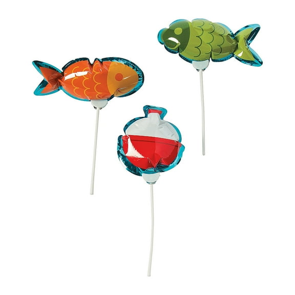 Little Fisherman Self Inflate Mylar Ball - Party Decor - 12 Pieces