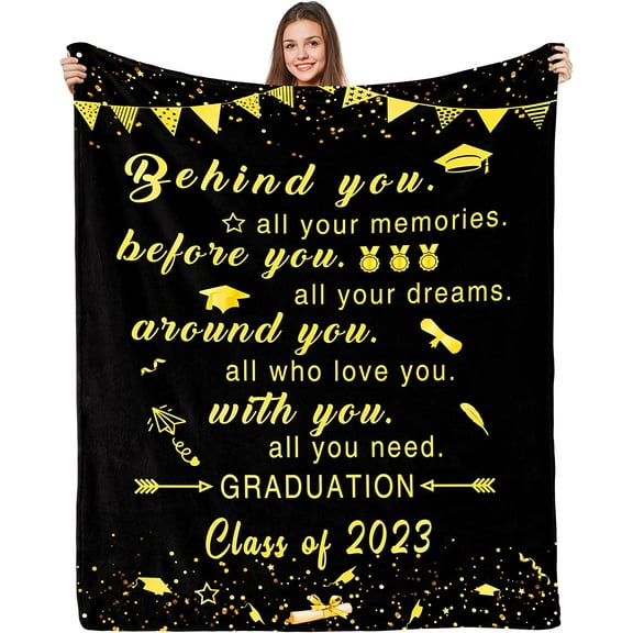 Gifts for Graduation Blanket 2023 Graduation Day Blanket Gifts Graduation Class of 2023 with Senior School College Custom Graduation Gifts Blanket Gifts for Women Men Friends Daughter Son 50x60 Inch
