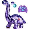 thumbnail image 1 of Juguete de dinosaurio Koonie con mando a distancia, lentejuelas reversibles, color morado, 1 of 7