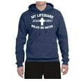 thumbnail image 2 of My Lifeguard Walks on Water Jesus Christ Bible | Mens Inspirational/Christian Hooded Sweatshirt Graphic Hoodie, Vintage Heather Navy, Large, 2 of 3