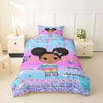 thumbnail image 2 of Castle Fairy Black Cute Princess Twin Duvet Cover,Gradient Rainbow Bow Twin Bedding,Bright Cyan Magenta Yellow,1 Duvet Cover and 1 Pillowcase, 2 of 6