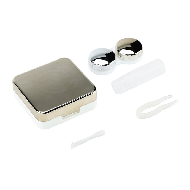 Precioso juego de estuches para lentes de contacto con cubierta reflectante - Linda caja de kit de viaje