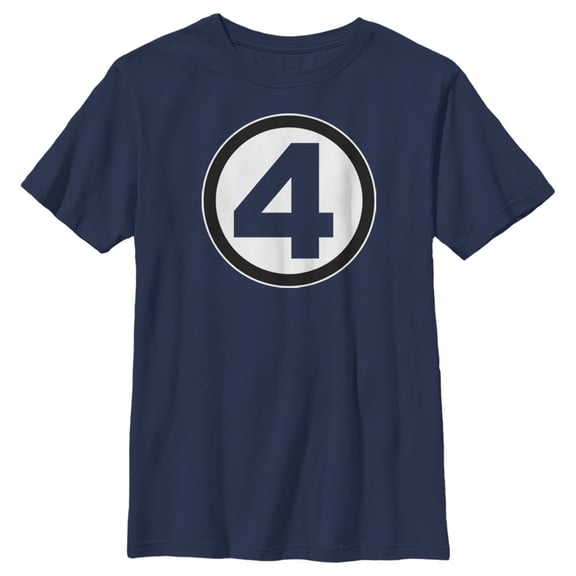 Boy's Marvel: Fantastic Four Classic Logo  Graphic Tee Navy Blue Small