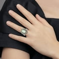 thumbnail image 7 of Shey Couture Sterling Silver with 14K Accent Antiqued Diamond and Pear Shaped Green Quartz Ring, 7 of 7
