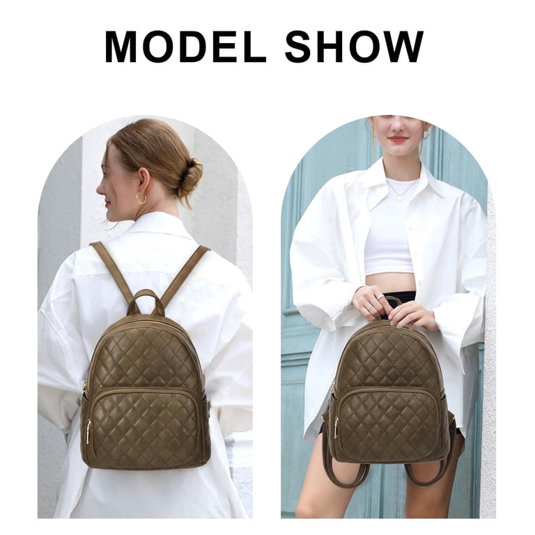 Quilted Trendy Leather Backpack Purse Shoulder Daypack Travel Cute Casual Gold Amazon.com: KKXIU Quilted Trendy Leather Backpack Purse for  main image 3
