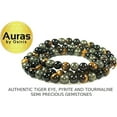 thumbnail image 5 of Auras by Osiris | Handmade Tiger Eye, Pyrite, and Tourmaline Triple Protection Crystal Necklace - Grounding Genuine Gemstone Beaded Mala Shielding Jewelry Gift for Mens, 5 of 5