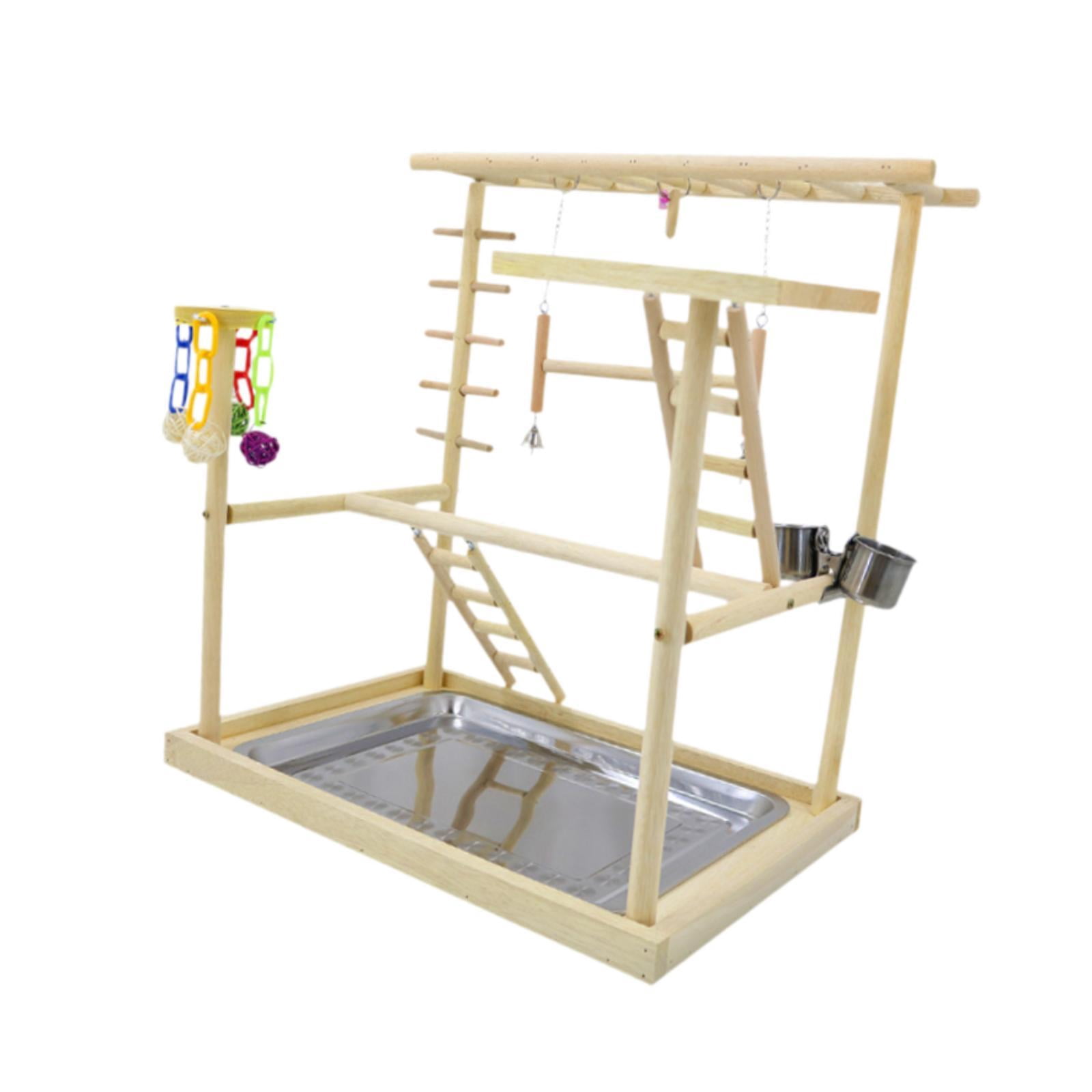 TOOYFUL Bird Playground, Bird Playing Stand ,, Activity Center Bird Play -Gymnastics Played Wood Bird Perch Stood for Lovebirds Kakaatoo