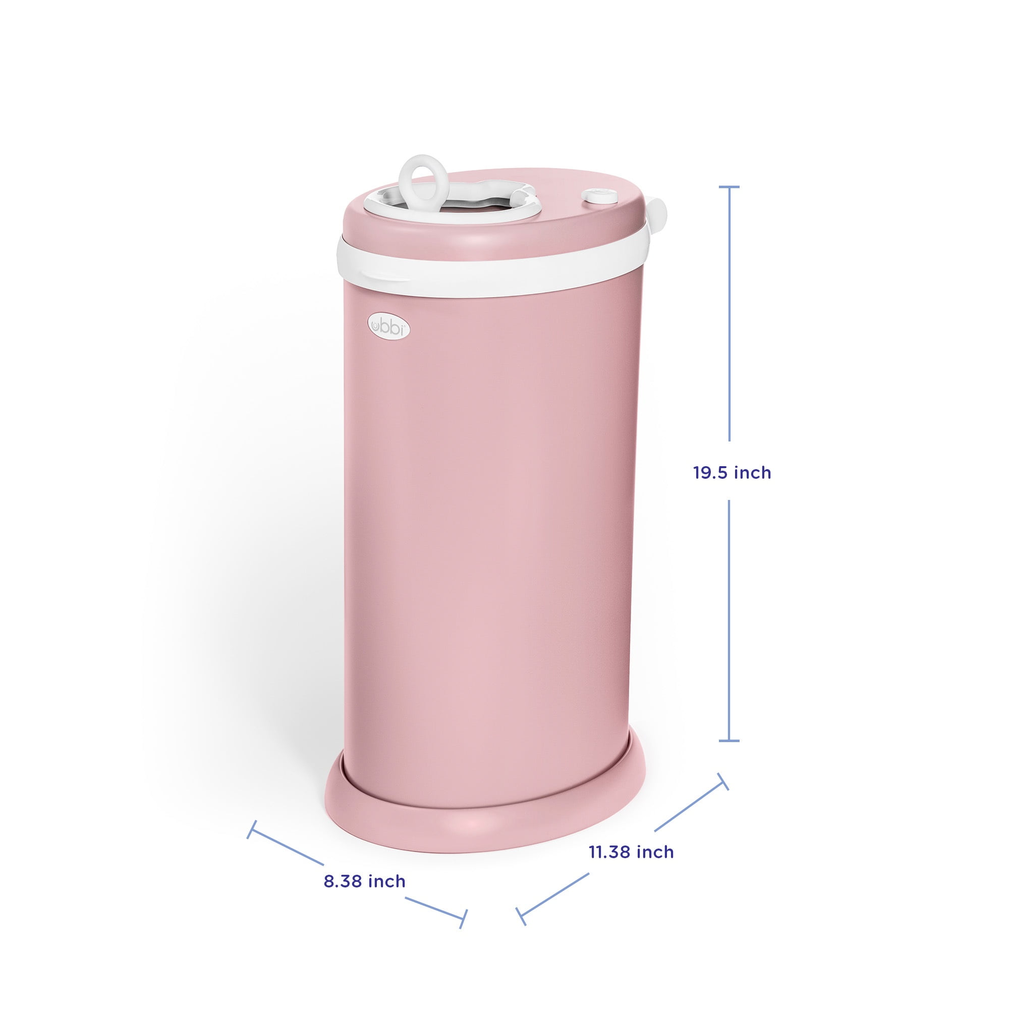 Ubbi Odor Locking Steel Diaper Pail, Baby Registry Must-Have, Fig Blossom