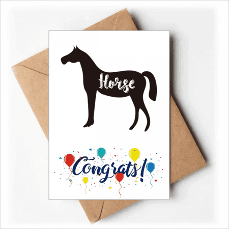 Horse Black And White Animal Wedding Cards Congratulations Greeting ...