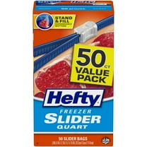 Hefty Slider Freezer Bags, Quart Size, 50 Count