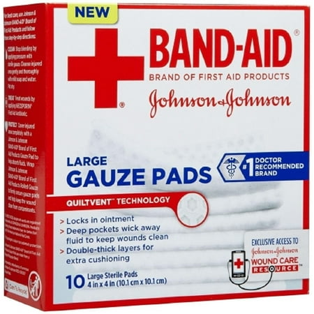 Johnson and Johnson - Gauze Pad Johnson and Johnson Gauze 4 X 4 Inch Square Sterile - 10/Box