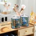 thumbnail image 3 of Yayeee 4 Pack Qtip Holder Bathroom Cotton Swab Canister with Lid Clear Dispenser Set, Sea Window, 3 of 6