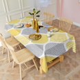 thumbnail image 2 of Yellow and Gray Geometric Quatrefoil Pattern Rectangle Tablecloth 60"x102",Waterproof Polyester Rectangle Table Cloth, Wipeable Spillproof Polyester Tablecloth for Dining, Camping, Indoor and Outdoor, 2 of 6