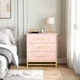 thumbnail image 6 of 3 Drawer Dresser for Bedroom,Modern Wood Storage Cabinet Chest for Living Room with Wide Top,pink, 6 of 7