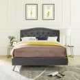 thumbnail image 2 of DeCoro Austin Diamond Tufted Upholstered Platform Bed | Headboard and Wood Frame with Wood Slat Support, King, Peyton Slate, 2 of 10