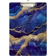 thumbnail image 1 of FMSHPON Dark Blue MarbleGold Line Clipboard Hardboard Wood Nursing Clip Board and Pull for Standard A4 Letter 13x9 inches, 1 of 5