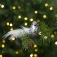 thumbnail image 2 of Northlight Sequin Right Facing Bird Clip On Christmas Ornament - 6" - White and Silver, 2 of 4