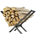 thumbnail image 6 of Moclever Firewood Log Rack Outdoor X Shape Wood Lumber Log Holder 220lbs Max Load for Fireplace Firepit, Black, 6 of 13