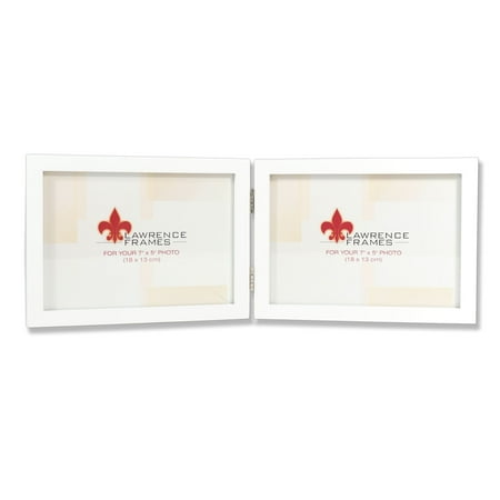 5x7 Hinged Double Horizontal White Wood Picture Frame Gallery 5x7 Hinged Double Horizontal White