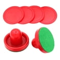 thumbnail image 1 of Empujadores y discos de hockey de aire Zulema Mangos de portería de juego familiar de fieltro verde de 96 mm rojo, 1 of 8
