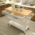 thumbnail image 6 of AUSILVER Kitchen Storage Carts with 2 Drawer Lockable, MDF Wood White, 6 of 9