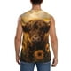thumbnail image 4 of Balery Cute Cow Sunflower Field Camisetas sin mangas para hombre, absorbe la humedad y protege contra el mal olor.-Small, 4 of 7