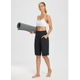 thumbnail image 6 of BALEAF Womens 12" Long Bermuda Shorts Knee Length Cotton Athletic Shorts Sweat Casual Lounge Walking Summer Black L, 6 of 7