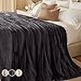 thumbnail image 3 of The Connecticut Home Co Bedding Blanket, Queen 90x90, Soft Fluffy Room Decor, Cozy Warm Throws for Bed, Gifts for Women, Bedroom Cute Aesthetic Blankets Faux Fur and Sherpa Gray, 3 of 4