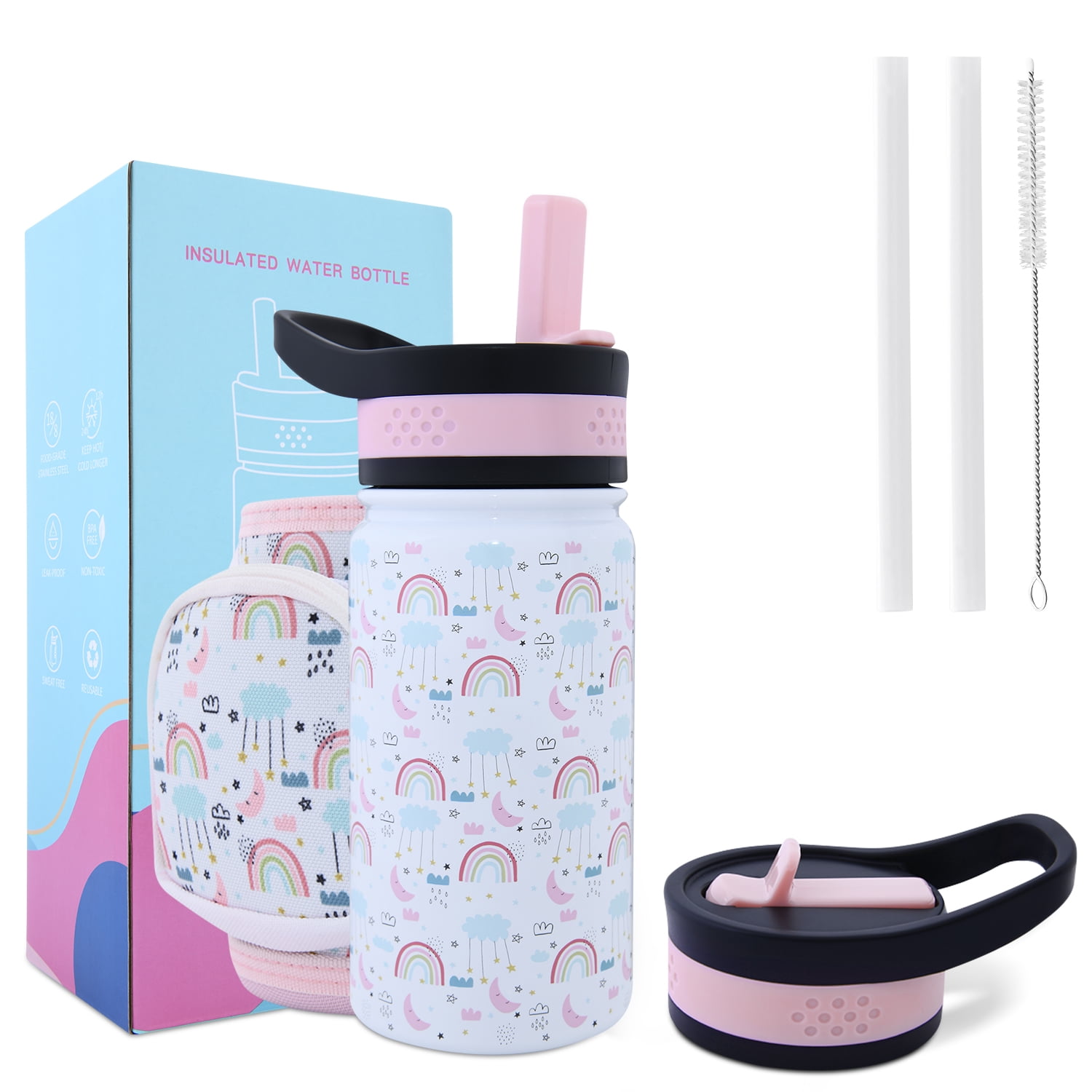 Lochas Kids Vacuum Stainless Steel Water Bottle for Toddlers Girls Boys