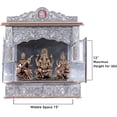 thumbnail image 6 of Home Pooja Wooden Mandir with Copper Oxidized Plated Puja Temple - Fully Assembled - 22 Inches with Doors, 6 of 7