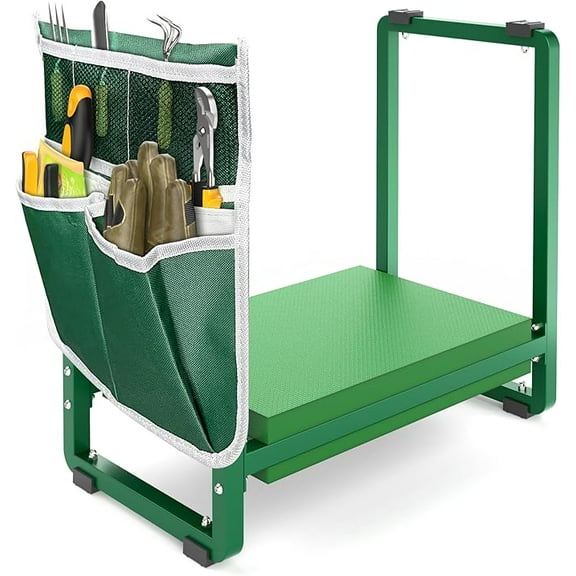 10.2" Wider Garden Kneeler and Seat, Heavy Duty Thick Gardening Bench for Kneeling and Seat - Garden Kneelers for Seniors, Gardening Stools for Women, Grandparents, Gardeners, Green