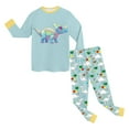 thumbnail image 5 of Hessimy Toddler Boys Girls Spring Summer Cute Pattern Print 2Pcs Long Sleeve Crewneck Pullover Casual Jogger Pants Athletic Set, Pattern Jogger Set(Light Blue,8-9 Years), 5 of 5