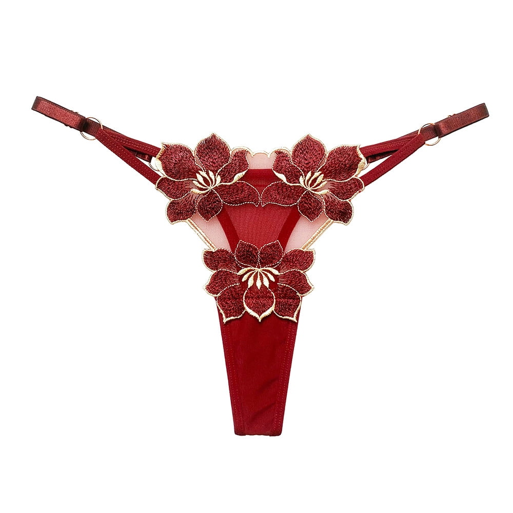 HUPOM Pregnancy Underwear For Women Panties For Women Thong Casual Sash Tie  Elastic Waist Red One Size