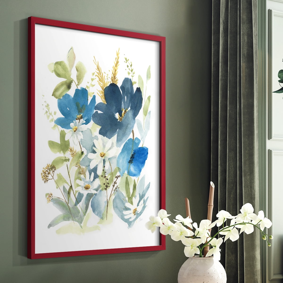 Wild Medley II Framed Print in Red Solid Wood 11 x 14 Framed Print
