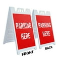 thumbnail image 2 of A-frame Sidewalk Parking Here 24" x 36" Double Sided A-Frame Sidewalk Sign, Includes 2 Plastic Inserts | Foldable Portable White Signicade Sandwich Board Signs, 2 of 5