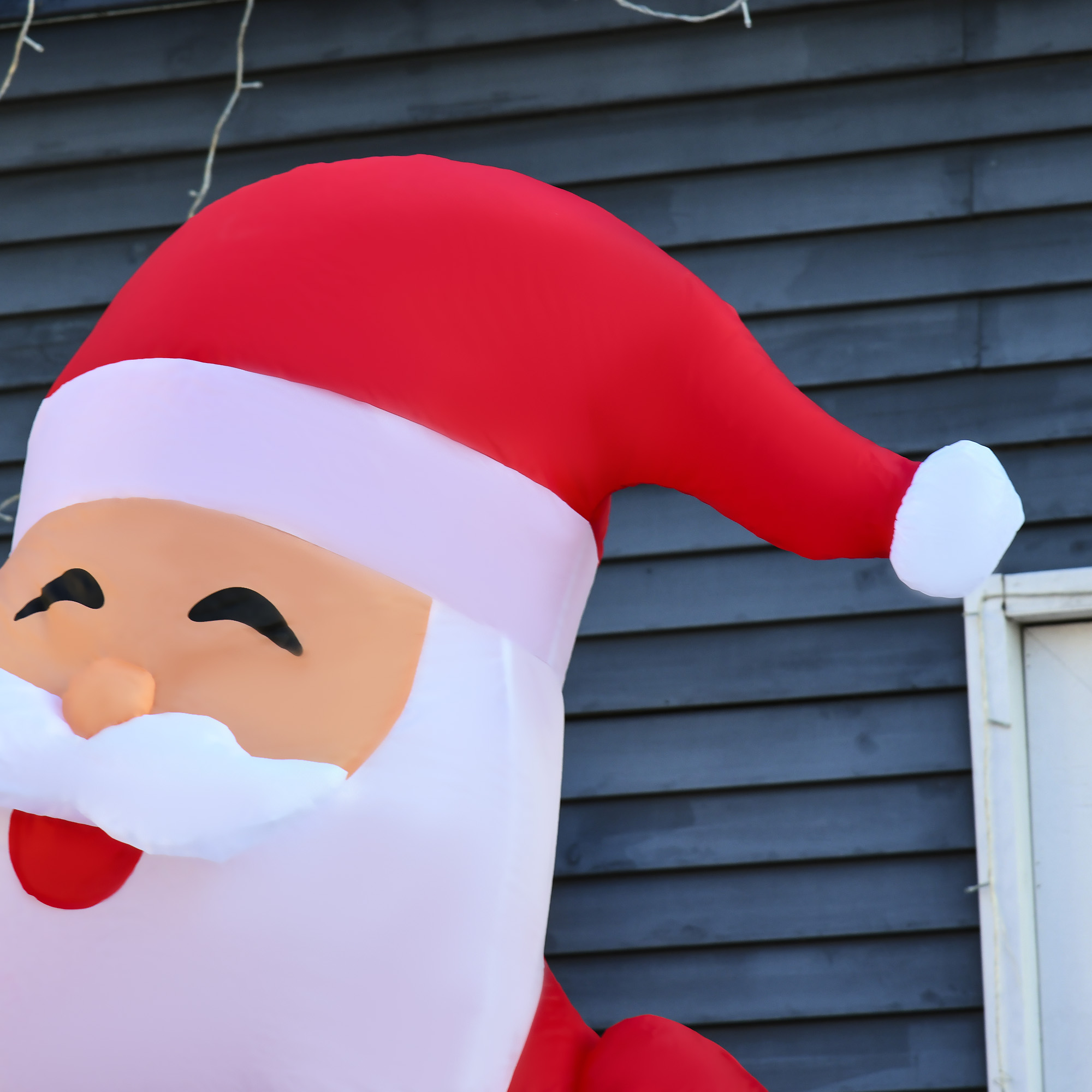 HOMCOM Inflatable Christmas Outdoor Lighted Yard Decoration, Santa Claus with Candy Cane, 8' Tall
