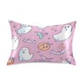 thumbnail image 7 of Yayeee Pillowcase Standard Size Set of 2 Satin Wrinkle Resistant Pillow Case, Purple Halloween, 7 of 7