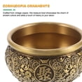 thumbnail image 3 of FRCOLOR Vintage Brass Treasure Bowl Feng Shui Decor Wealth Prosperity Money Holder Ornament For Home Office Decoration Good Luck Table Centerpiece, 3 of 8