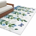 thumbnail image 6 of Blue Floral Spring Area Rug 4x6 Washable Rug Non Slip Summer Pastoral Botanical Watercolor Large Area Rug Indoor Floor Carpet for Entryway Bedroom Kitchen Living Room Home Office Dining Room Nursery, 6 of 8