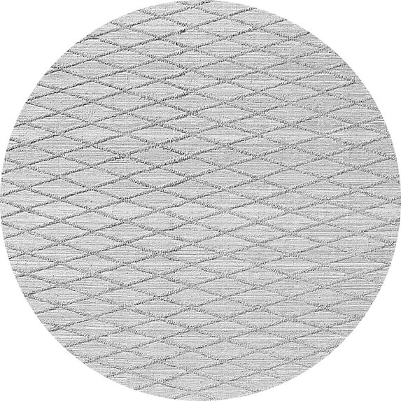 Ahgly Company Indoor Round Trellis Gray Contemporary Area Rugs, 8' Round