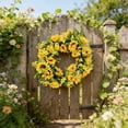 thumbnail image 4 of Artificial Sunflower Easter Wreath for Front Door & Wall Hanging, Bright Floral Garland Ambiance Easter Decor for Home/Porch/Party, Faux Sunflower Ornament for Spring & Summer Seasonal Use, 18in, B, 4 of 6